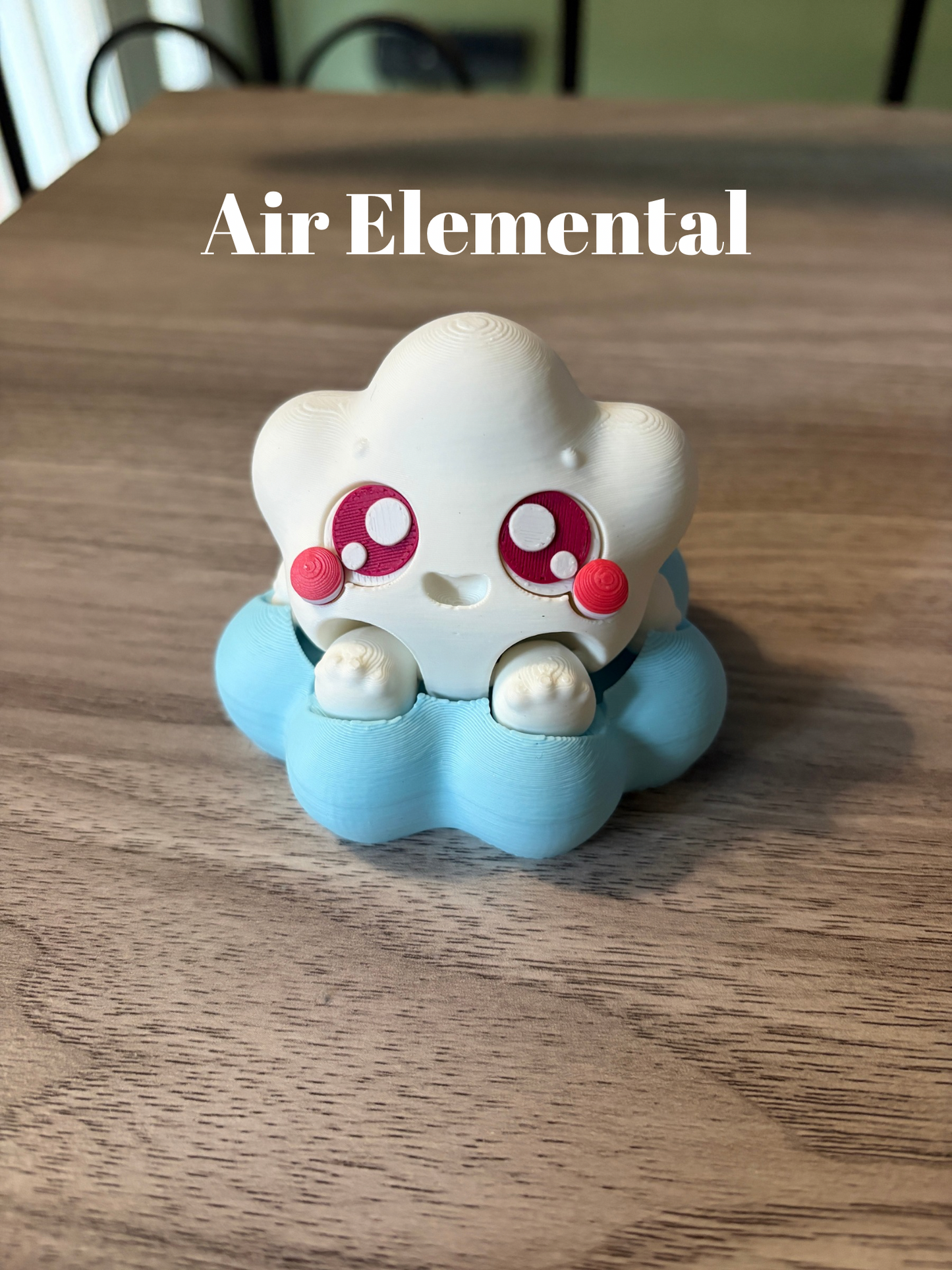 Elemental Fidget Clicker | Air Fire Water Earth Elementals | Cute Desk Toy | Collectible Fidget Clicker | Element Spirit Figurine